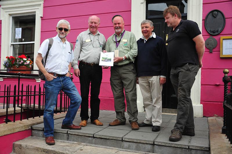 At the launch of the Atlantic Salmon Trust Small Streams Characterisation System. Left to right: Martin McGarrigle, Limnos Consultancy; Brian Crawford, Dibney River Trust; Derek Martin, Dibney River Trust; Ken Whelan, Atlantic Salmon Trust and Nick Chisholm, Annan River Trust.
